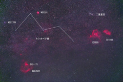 カシオペア座周辺の星雲星団