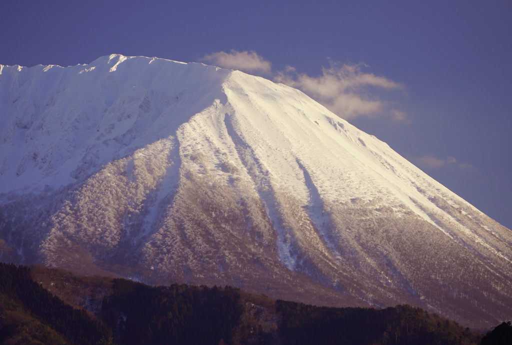 夕日の大山