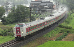 豪雨の中のやくも