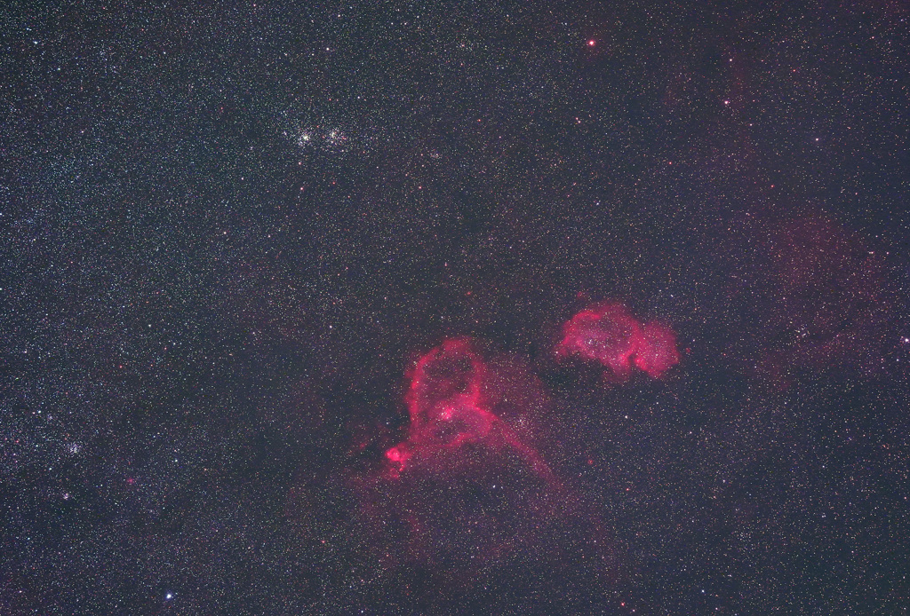ペルセウス二重星団とIC1805,1848