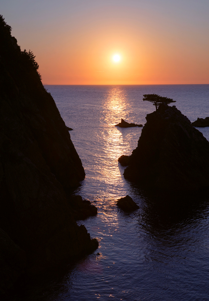 浦富海岸夕暮れ