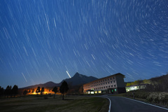 休暇村奥大山に沈む冬の星座