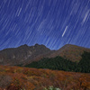 紅葉の奥大山に昇るぎょしゃ座・木星