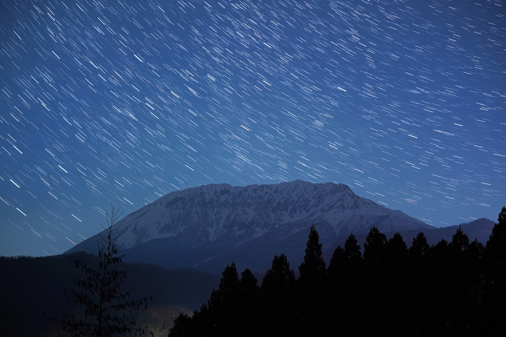 大山南壁星景色