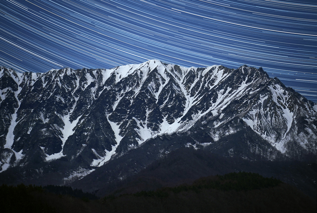 残雪の大山南壁