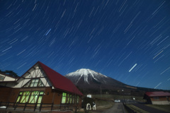 大山まきばみるくの里と昇る夏の星座