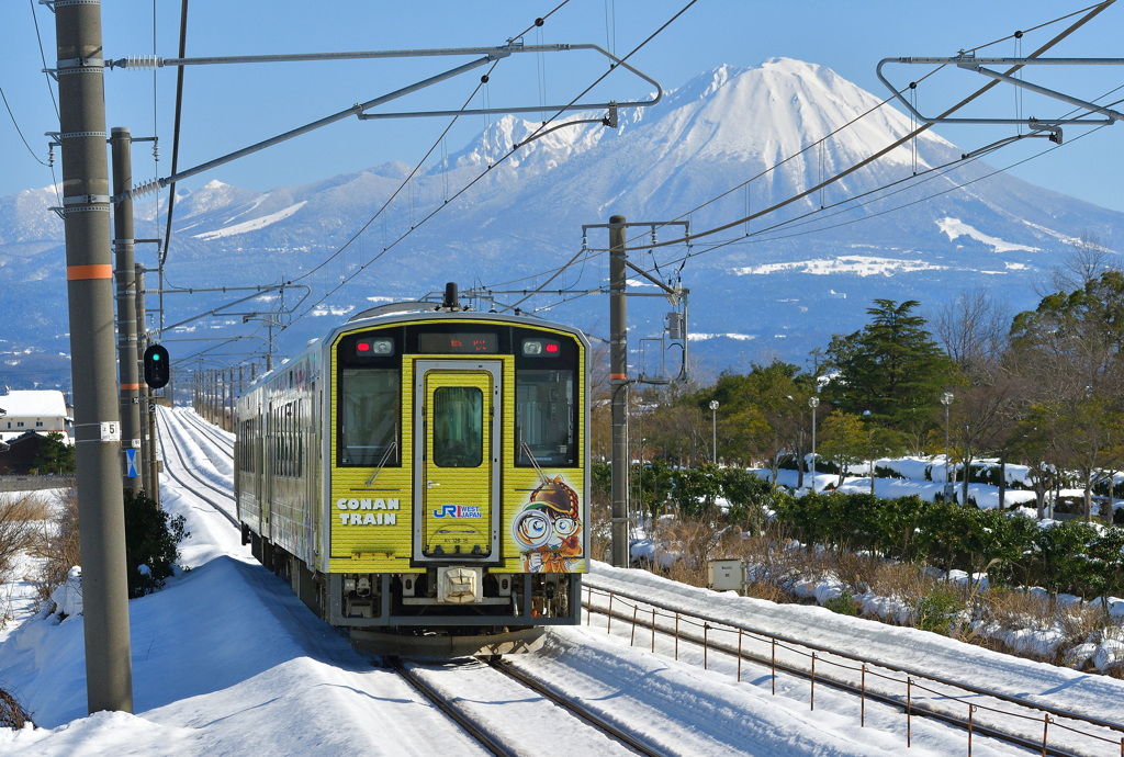 コナン列車と名峰大山