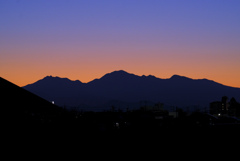 黄昏の大山連山