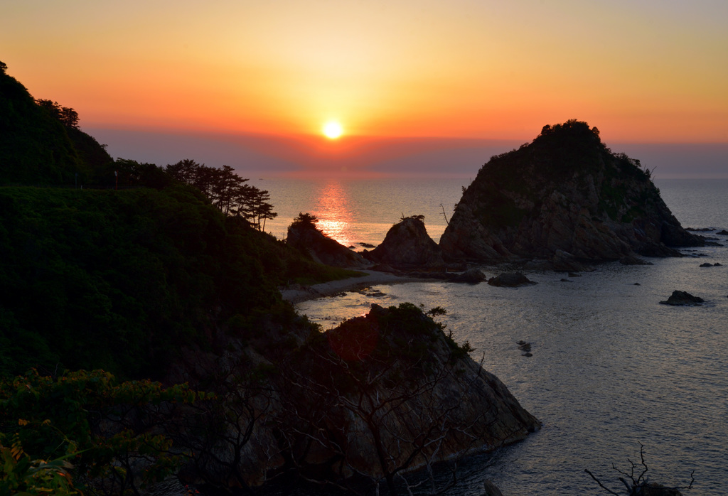 夕暮れの浦富海岸