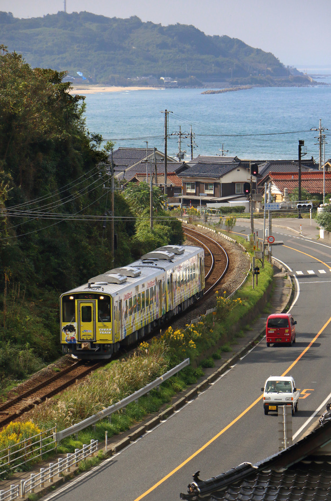 泊海岸の見える場所にて