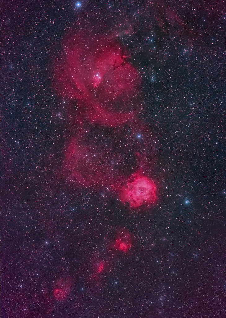 コーン星雲・バラ星雲付近