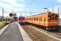 3両集まった川跡駅