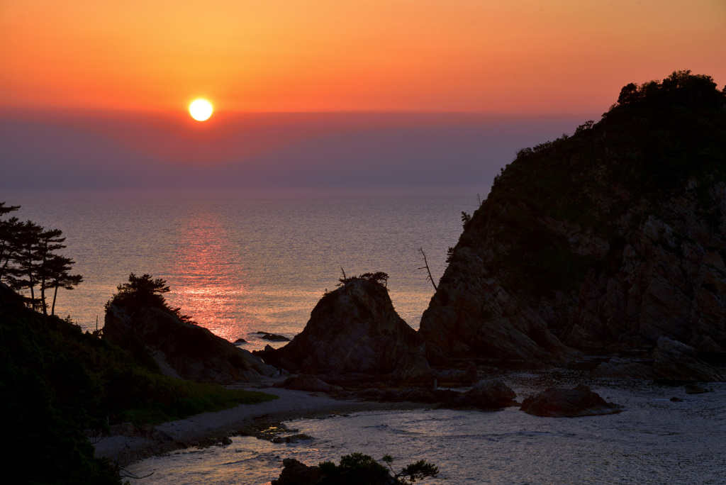 夕暮れの浦富海岸