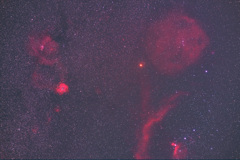 オリオン座からバラ星雲付近