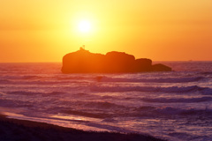 夕日の白兎海岸