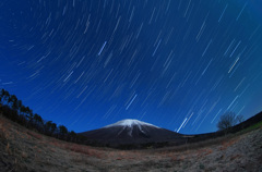 大山まきばに昇る夏の大三角と木星