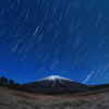 大山まきばに昇る夏の大三角と木星