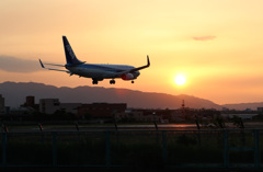 夕暮れの伊丹空港