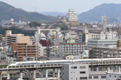 姫路城とひかり461号