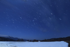 月夜のオリオン座・木星と冬の星座
