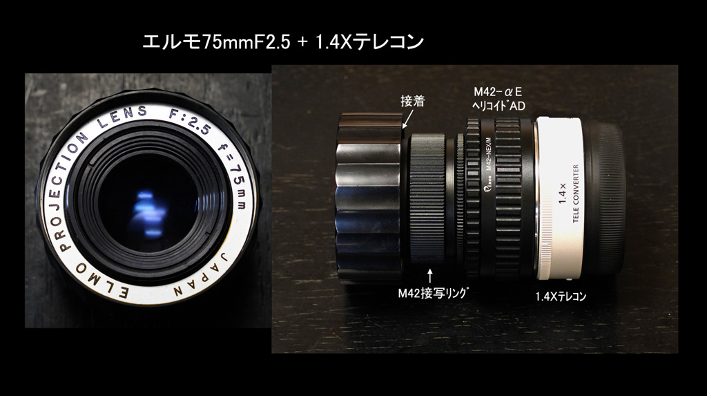 エルモ75mmF2.5+1.4Xテレコン