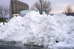 除雪の山