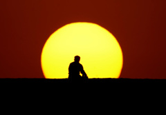 夕陽を眺めて