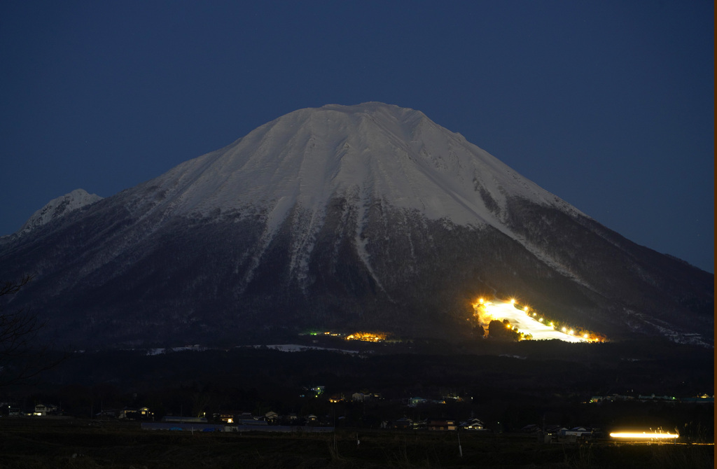 大山と桝水高原スキー場