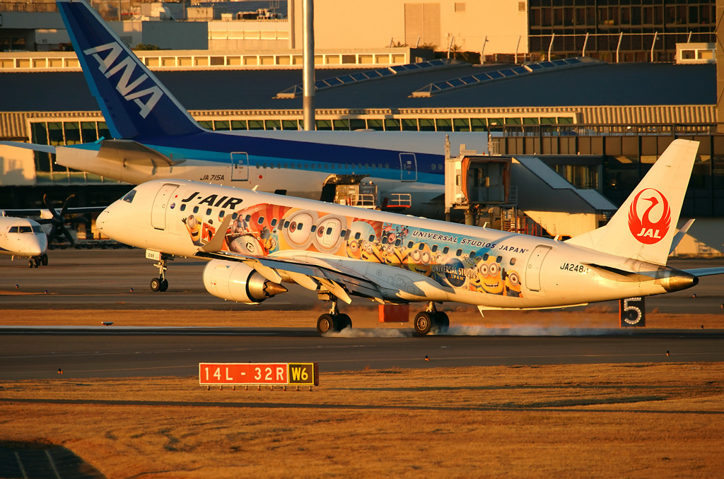 夕日のミニオンJet 到着