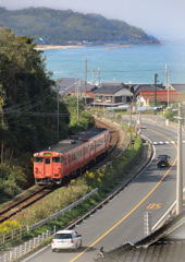 泊海岸の見える場所にて