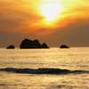 賀露海岸夕暮れ