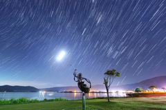 月夜の東郷湖畔