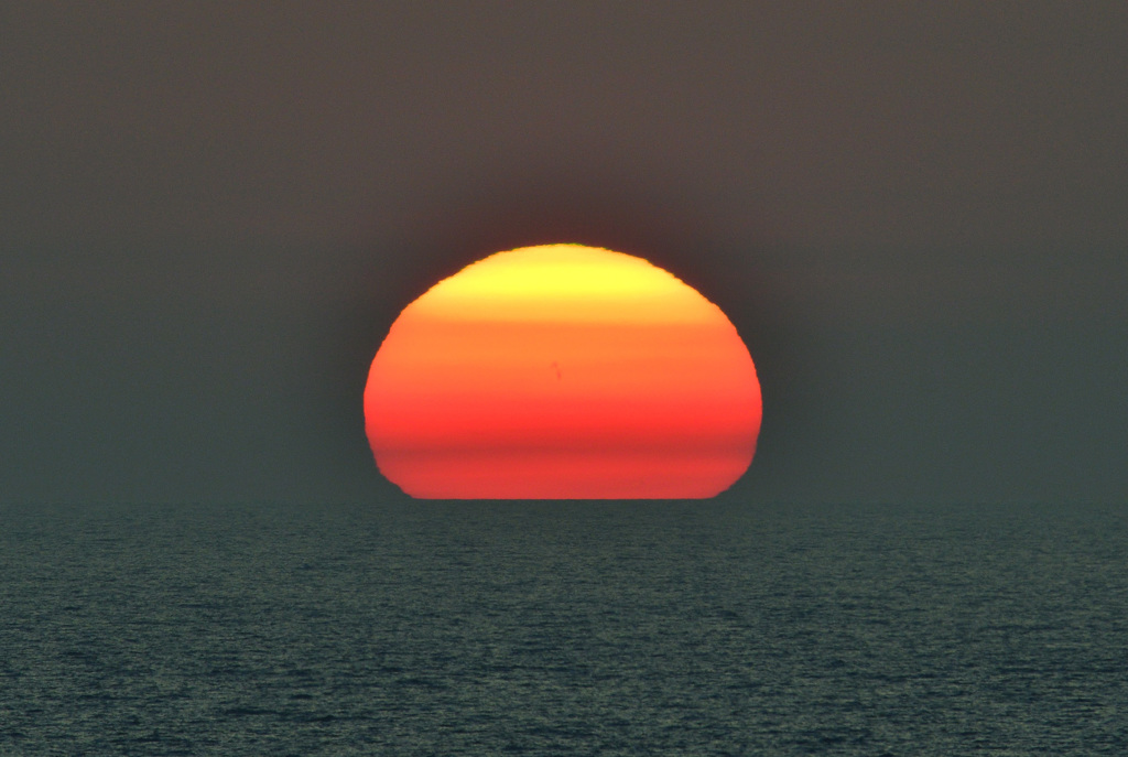 白兎海岸に沈む夕日