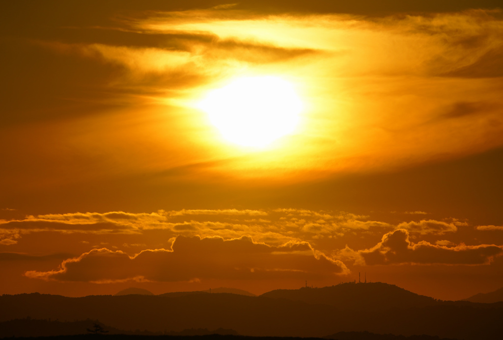 鳥取砂丘夕暮れ
