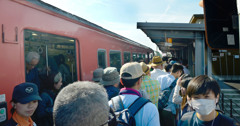 美保基地航空祭レポート(米子空港駅の混雑)