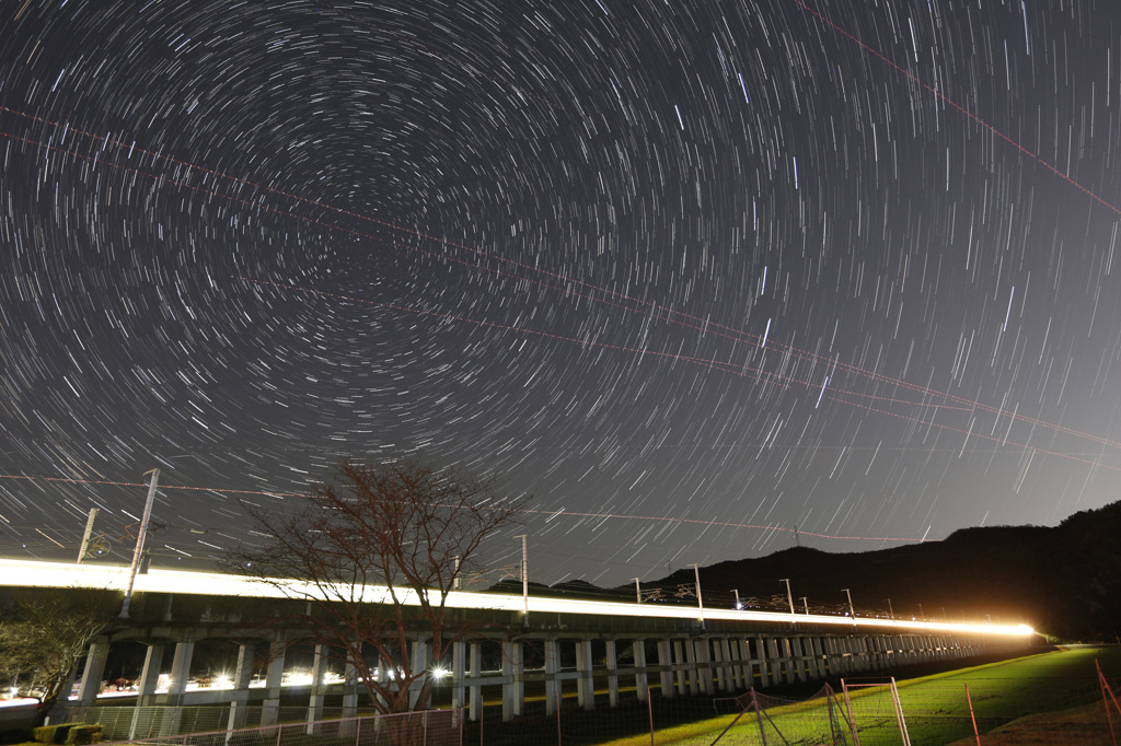 新幹線・飛行機と北斗七星