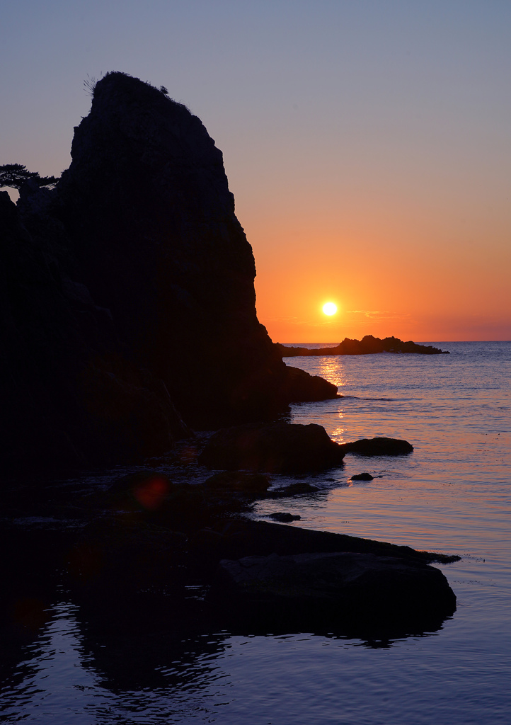 浦富海岸夕暮れ