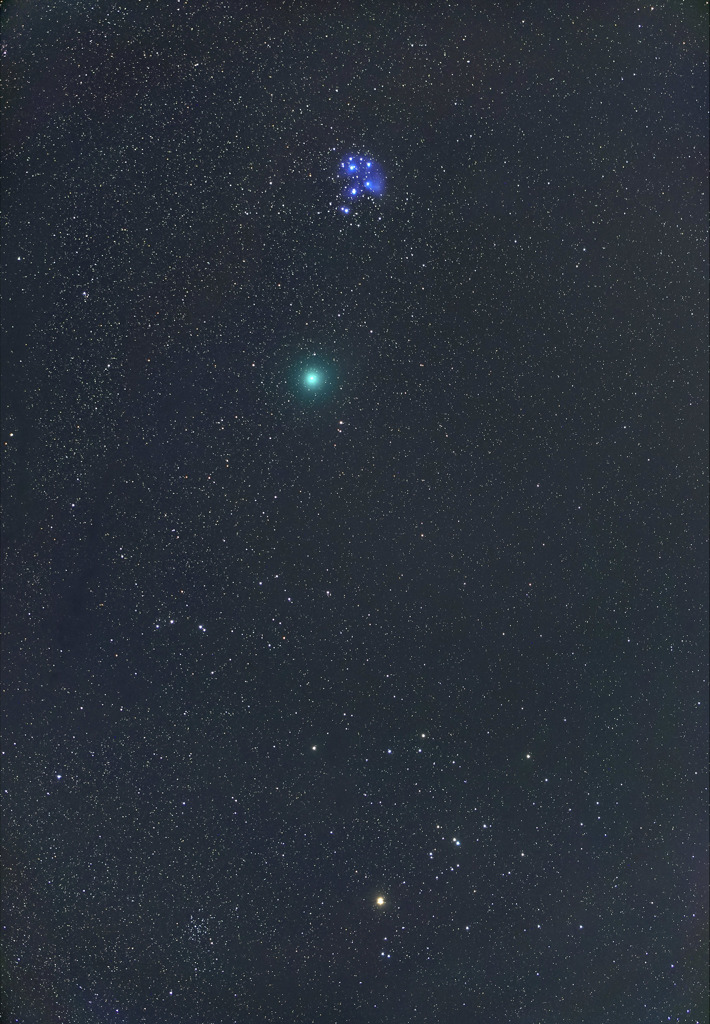 ウィルタネン彗星とプレアデス・ヒアデス星団