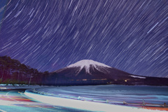 月夜の大山まきば