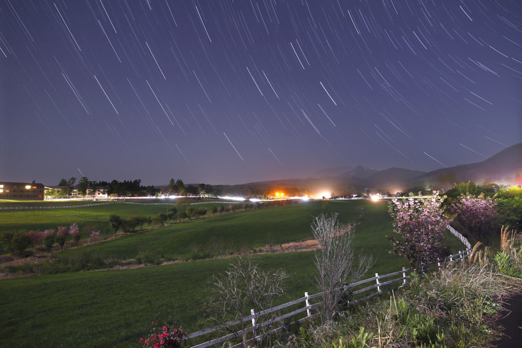 月夜の蒜山高原