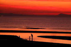 Rosy glow of sunset