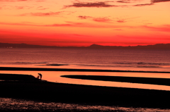 Rosy glow of sunset