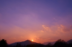 青空と夕日