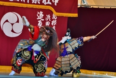 秋だから石見神楽パシャリ｜_・)２