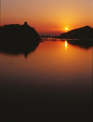 犬山城の夕刻