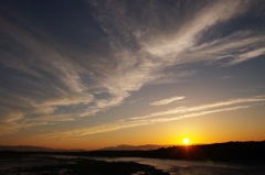 木曽川の夕景