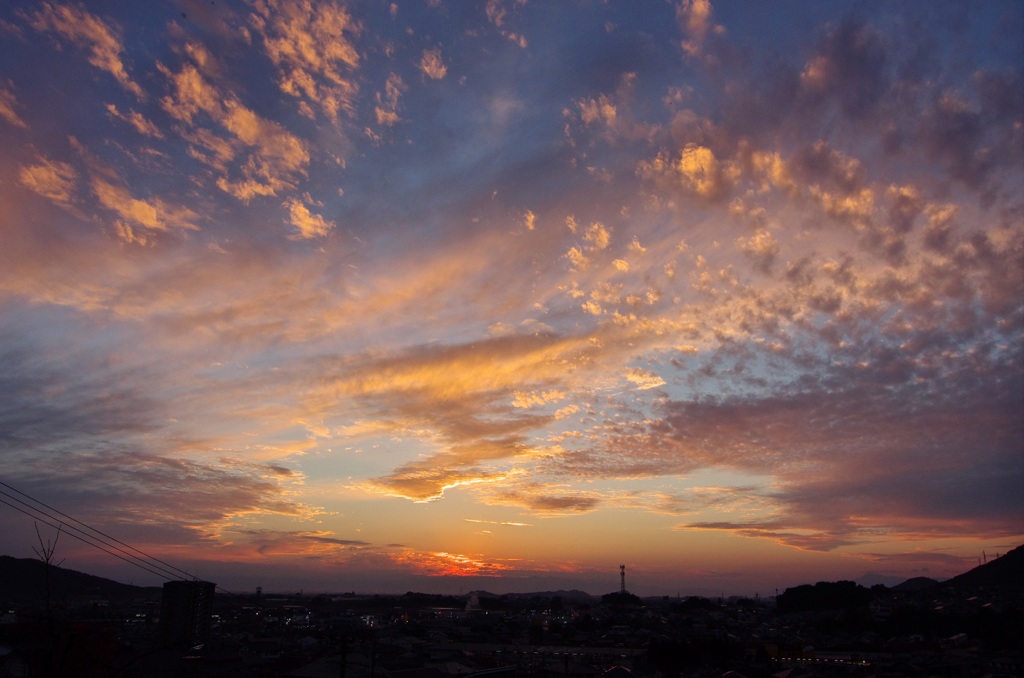 高台からの夕景