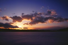 雪原・夕景