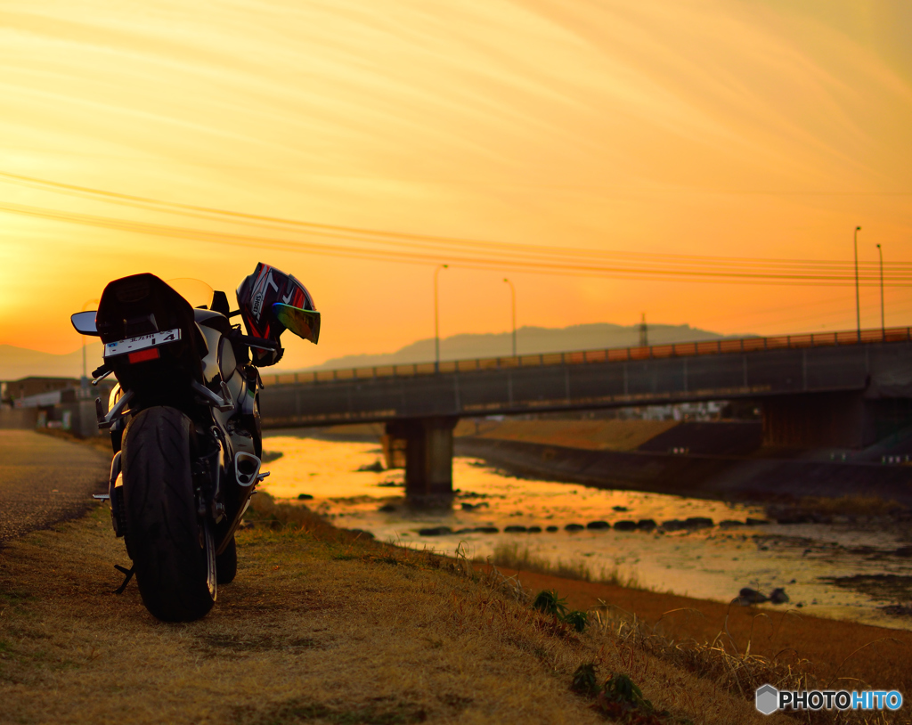 久々の夕日