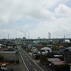 煙突のある街並み